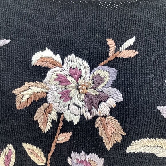 Vintage Worthington Sweater Women's Size Large Floral - Picture 5 of 8